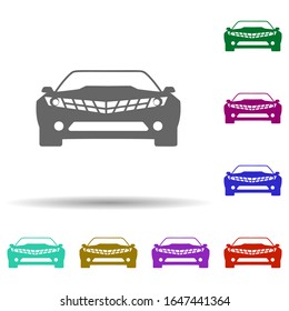 Front view muscle car in multi color style icon. Simple glyph, flat vector of transport icons for ui and ux, website or mobile application