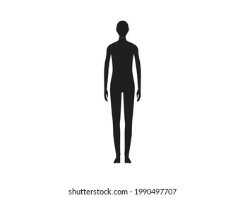 Front View Of A Neutral Gender Human Body Silhouette