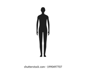 Front view of a neutral gender human body silhouette