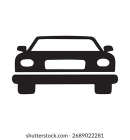 vista frontal agradável único carro vetor ícone design em fundo branco sólido