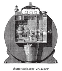 Front view of the normal timer, the anterior wall of the boot, vintage engraved illustration. Industrial encyclopedia E.-O. Lami - 1875. 