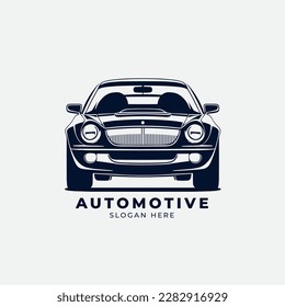 Front view old style car illustration