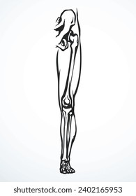 Front view old woman sick injury toe muscl tissue part ache hospital surgery care scan x ray radius white logo Black hand drawn femal upper fibular ankle injur medic xray ill pain exam line sketch art