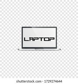 Front view on laptop with blank white screen Isolated  . Vector graphics.