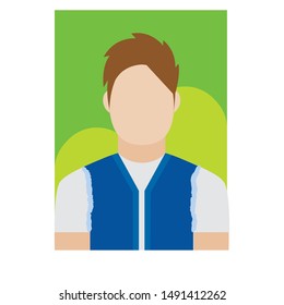 front view of a person on a special background, vector illustration design
