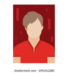front view of a person on a special background, vector illustration design