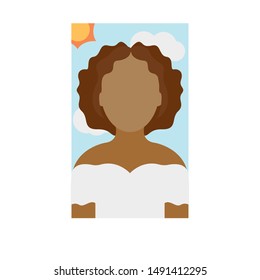 front view of a person on a special background, vector illustration design