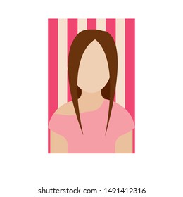 front view of a person on a special background, vector illustration design