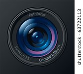 Front View of Photo Camera Lens. Vector Illustration