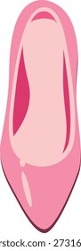 Vista frontal de zapatos de tacón rosa Ilustración vectorial. Calzado femenino de la moda en estilo plano de la historieta aislado en el fondo blanco