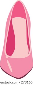 Vista frontal de sapatos de salto alto rosa na ilustração vetorial plana moderna, calçados femininos isolados no fundo branco