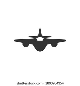 Front view plane glyph icon