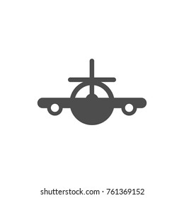 Front view plane vector icon