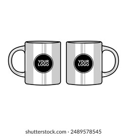 front view realistic mug mockup vector illustration