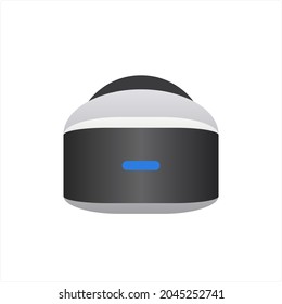 Front view of realistic virtual reality headset.