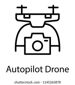 Front view remote aerial drone with a camera taking photograph or video recording 