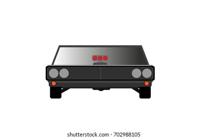 Front view of retro muscle car. Vehicle illustration. Transportation theme.
