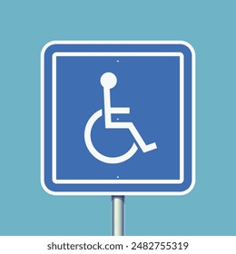 front view road sign for disabled human