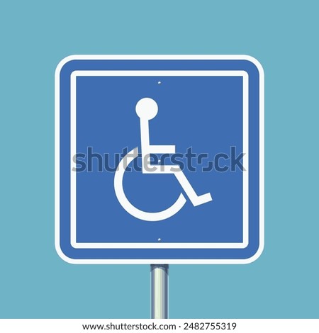 front view road sign for disabled human