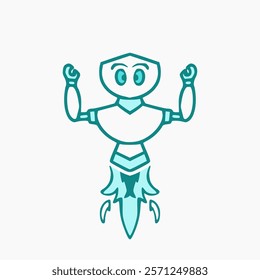 front view robot vector design on a white background