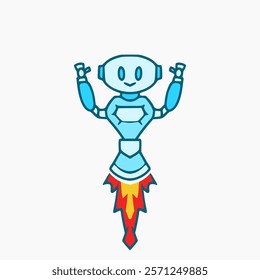 front view robot vector design on a white background