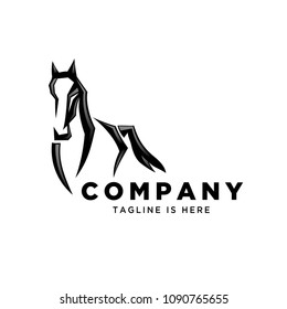 front view running horse logo