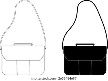 front view Satchel icon set