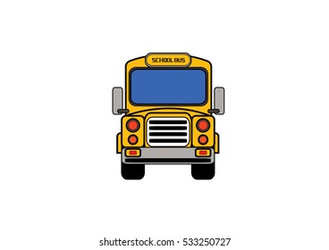Front view of school bus vector design.