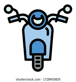 Front view scooter icon. Outline front view scooter vector icon for web design isolated on white background