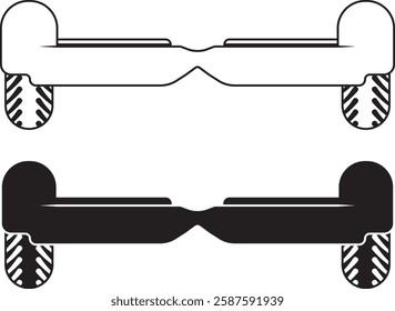 front view Self balancing scooter icon set
