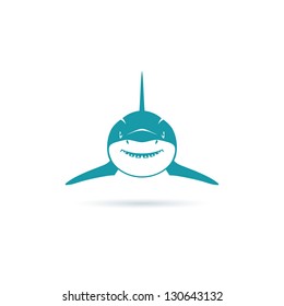 Front view shark - vector illustration