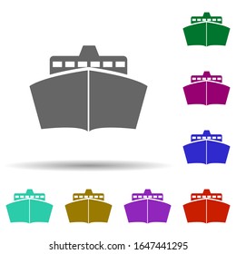 Front view ship, transport in multi color style icon. Simple glyph, flat vector of transport icons for ui and ux, website or mobile application
