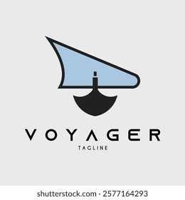 front view of the ship's logo vector illustration design