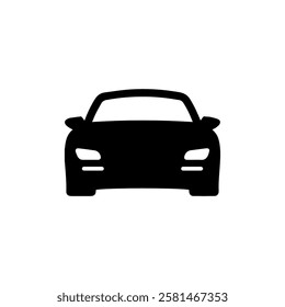 Front view silhouette of a car Vector