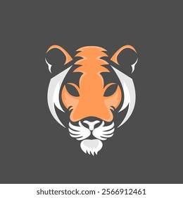 Front view simple tiger silhouette logo