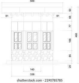 front view sketch or elevation of the security post