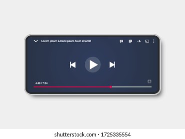 
Front view smart phone mockup playing a video online