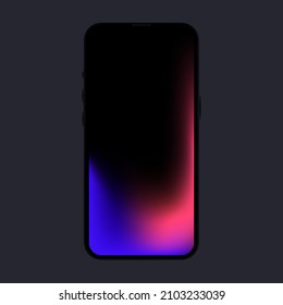 Front view Smartphone new Model. Isolated Mockup with Gradient Screen. Vector illustration