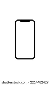 Front View of the Smartphone Silhouette for mock up with blank screen. Vector Illustration 