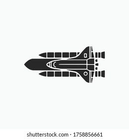 Front View of Spacecraft glyph vector illusion icon