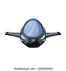 Front view of spaceship vector illustration on white background