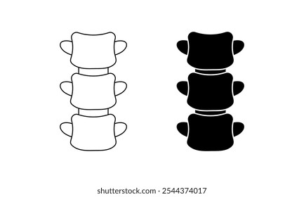 front view spine icon set isolated on white background