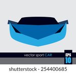Front view of a sport car, geometric vector