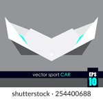 Front view of a sport car, geometric vector