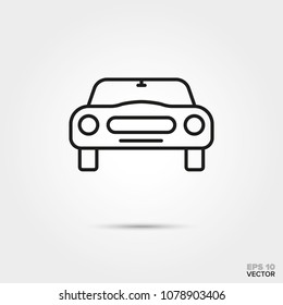 front view of sportscar vector icon. Automotive parts, repair and service symbol. 