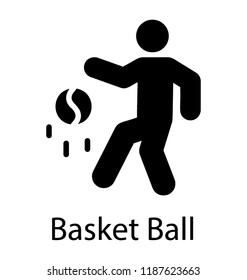 Front view of a sportsman playing basketball 