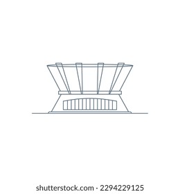 Front view of a stadium icon Outline style Vector