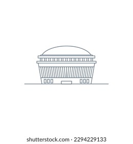 Front view of a stadium icon Outline style Vector