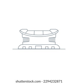 Front view of a stadium icon Outline style Vector