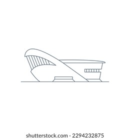 Front view of a stadium icon Outline style Vector